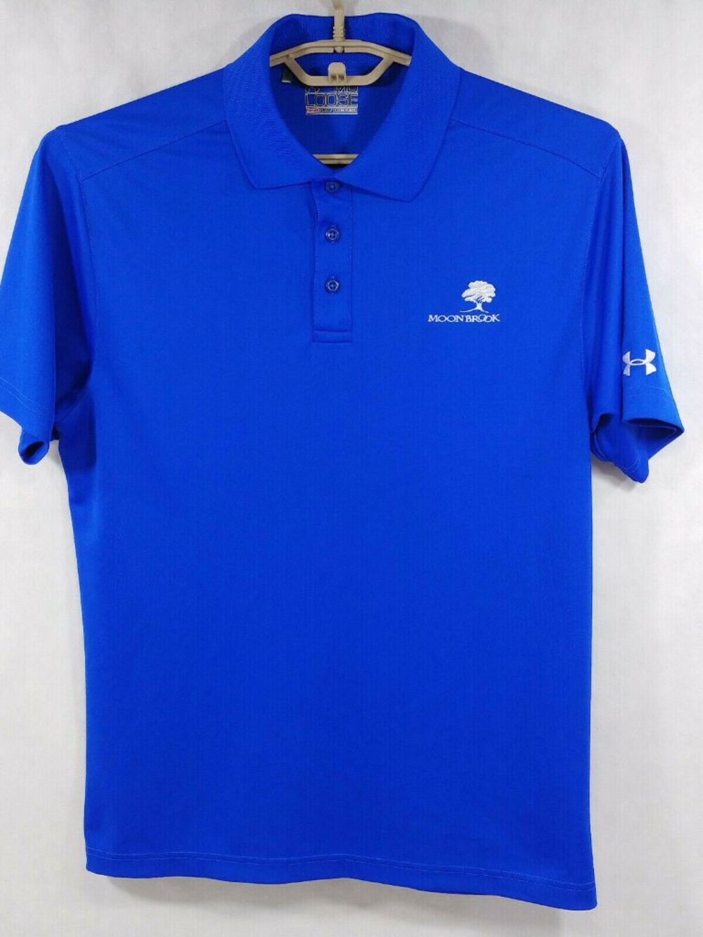 Under Armour Moonbrook Country Club Mens M Blue S/S Performance Golf Polo Shirt
